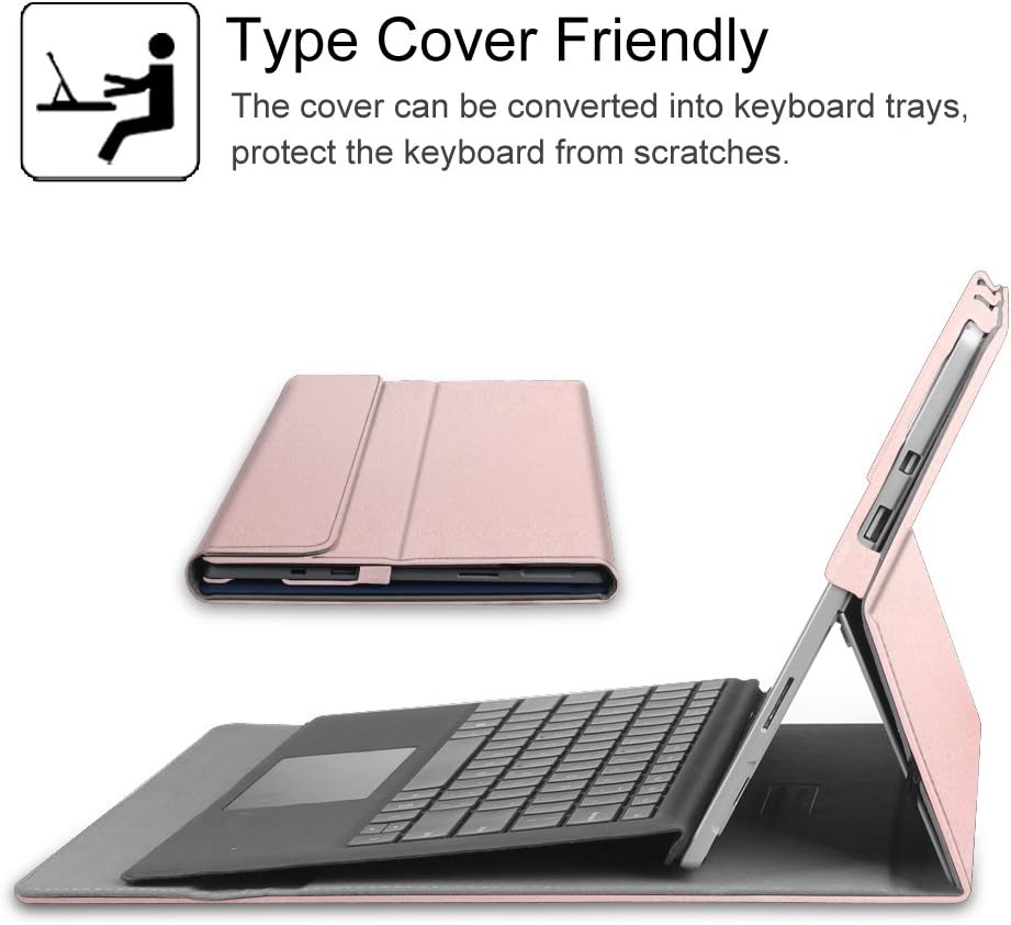FINTIE Hülle für Microsoft Surface Pro 7+/ 7/6/ 5/4/ 3 Tablet 12.3 Zoll - Multi-Sichtwinkel Hochwert