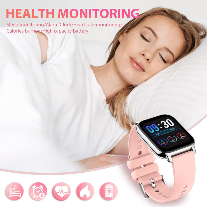 SUPBRO Smartwatch 1.85" Armbanduhr mit personalisiertem Bildschirm Bluetooth Anruf Musiksteuerung, H