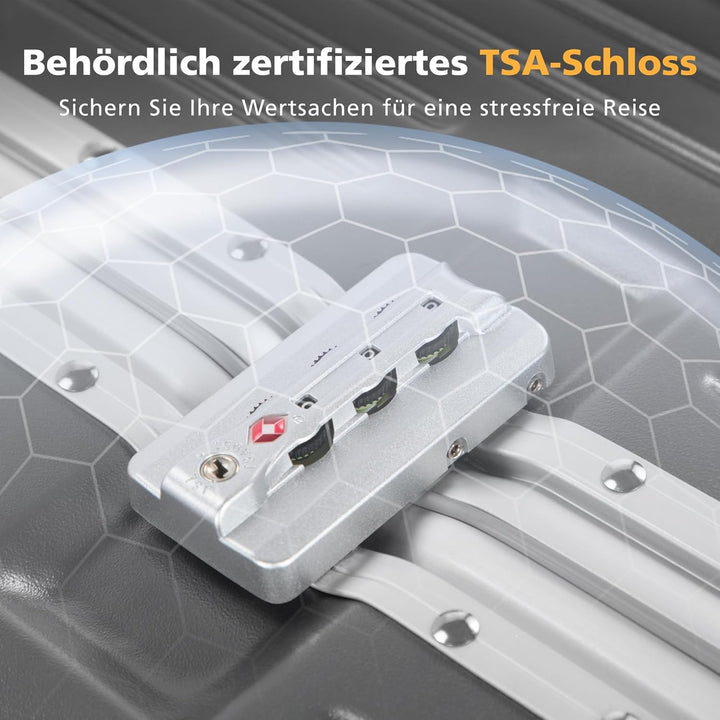 ALPHA CAMP Koffer Grösse XL Reisekoffer Leicht Hartschalenkoffer Polycarbonat 92L Luggage Suitcase m