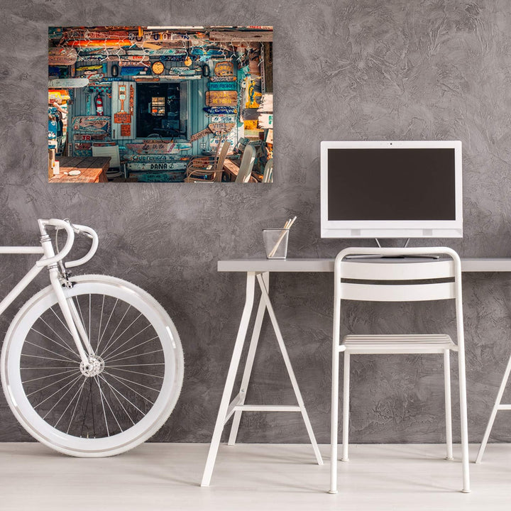 Feeby Wandbild für Wohnzimmer Druckbild Leinwandbild Braun 100x70 cm M14498 100x70 cm, M14498 100x70