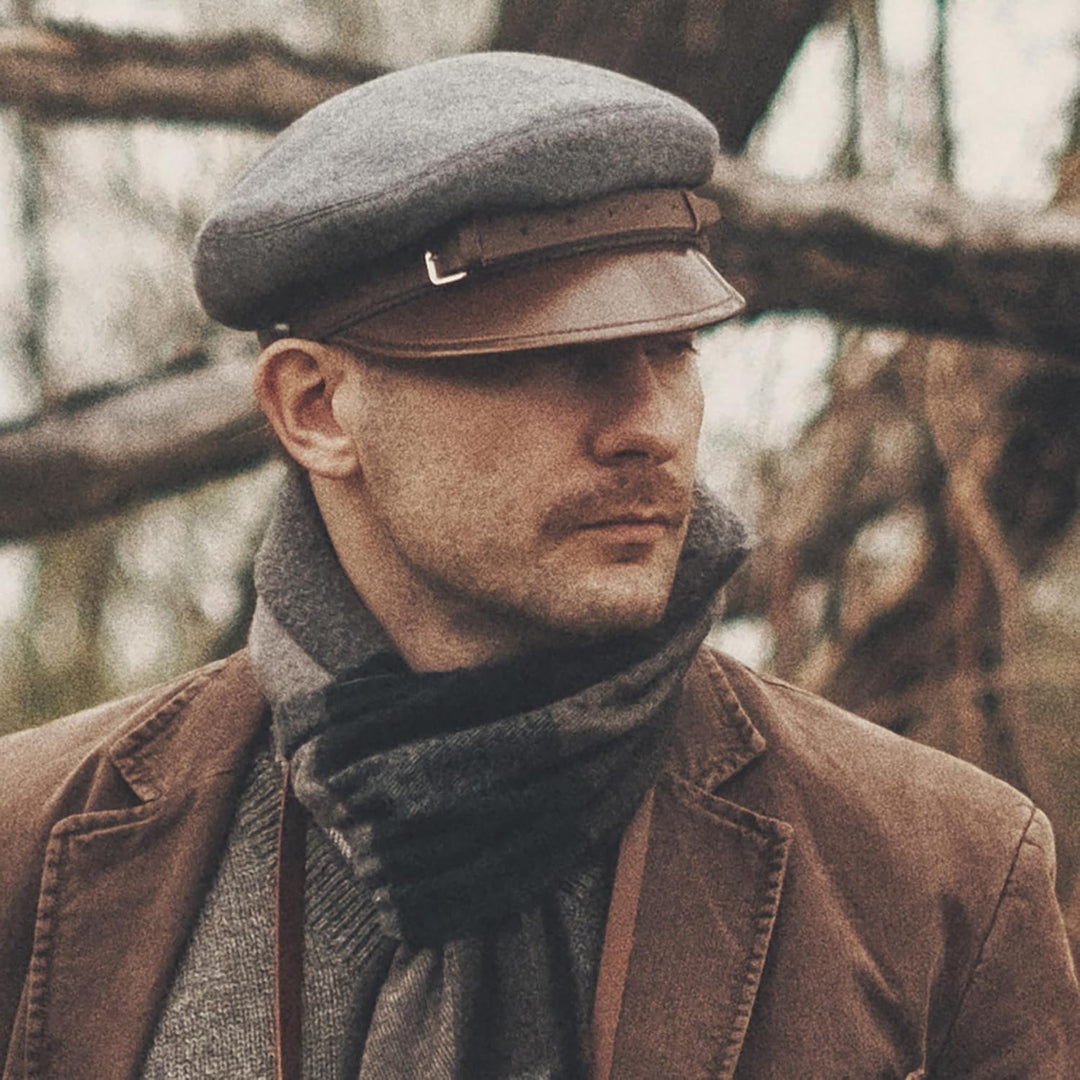 Sterkowski Maciejowka Model 1 Mütze | Wolle Schirmmütze für Herren und Frauen | Elegant Breton Mütze