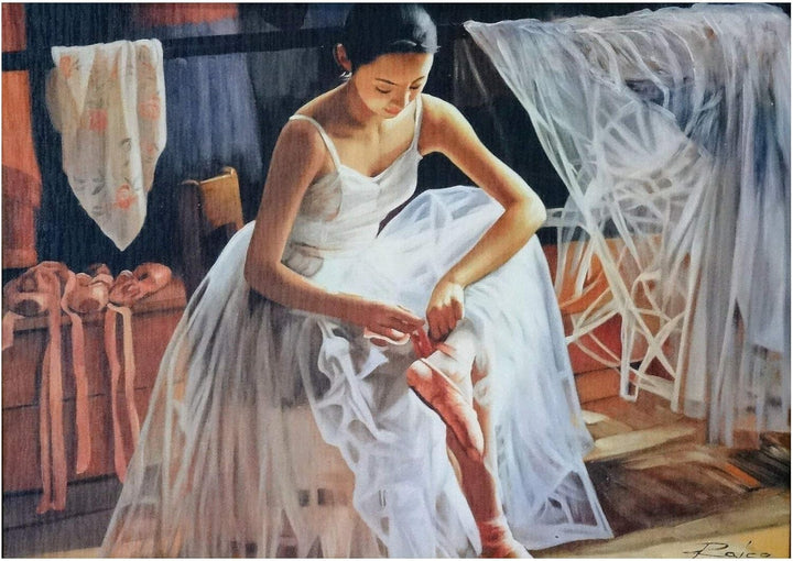 Lnxp BALLERINA BALLETT TÄNZER BILD FOTO 90X70 CM BILDERRAHMEN BILD BILDER MIT RAHMEN BAROCK Künstler