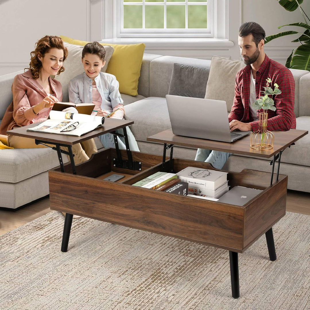 VOWNER Couchtisch, Höhenverstellbarer Couchtisch, Auszug, Versenkbarer Couchtisch, Separates Verstec