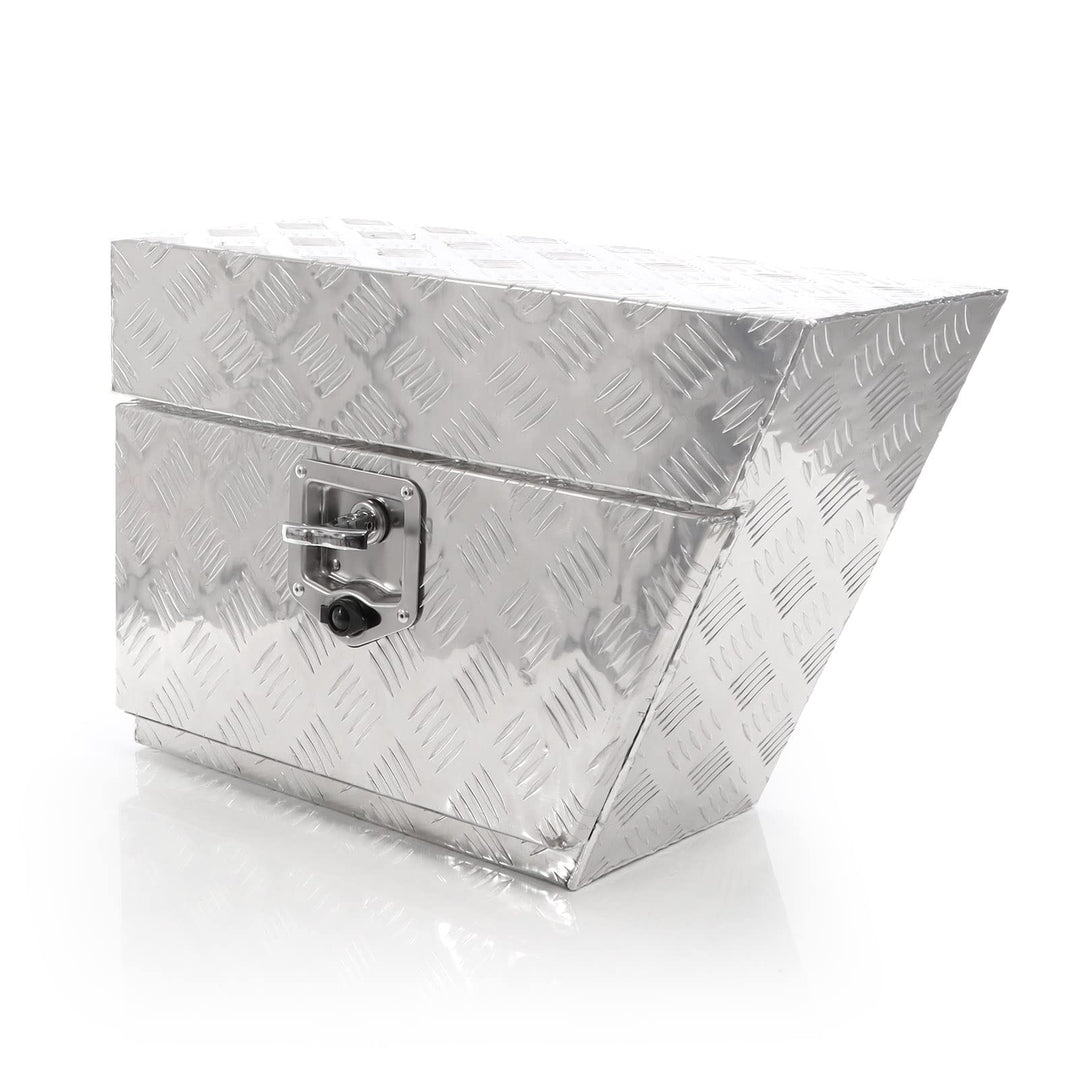 XPOtool Aluminium Unterflurbox Rechts 60x25x40cm Deichselbox bis 50 Liter Staubox mit 2 Schlüsseln