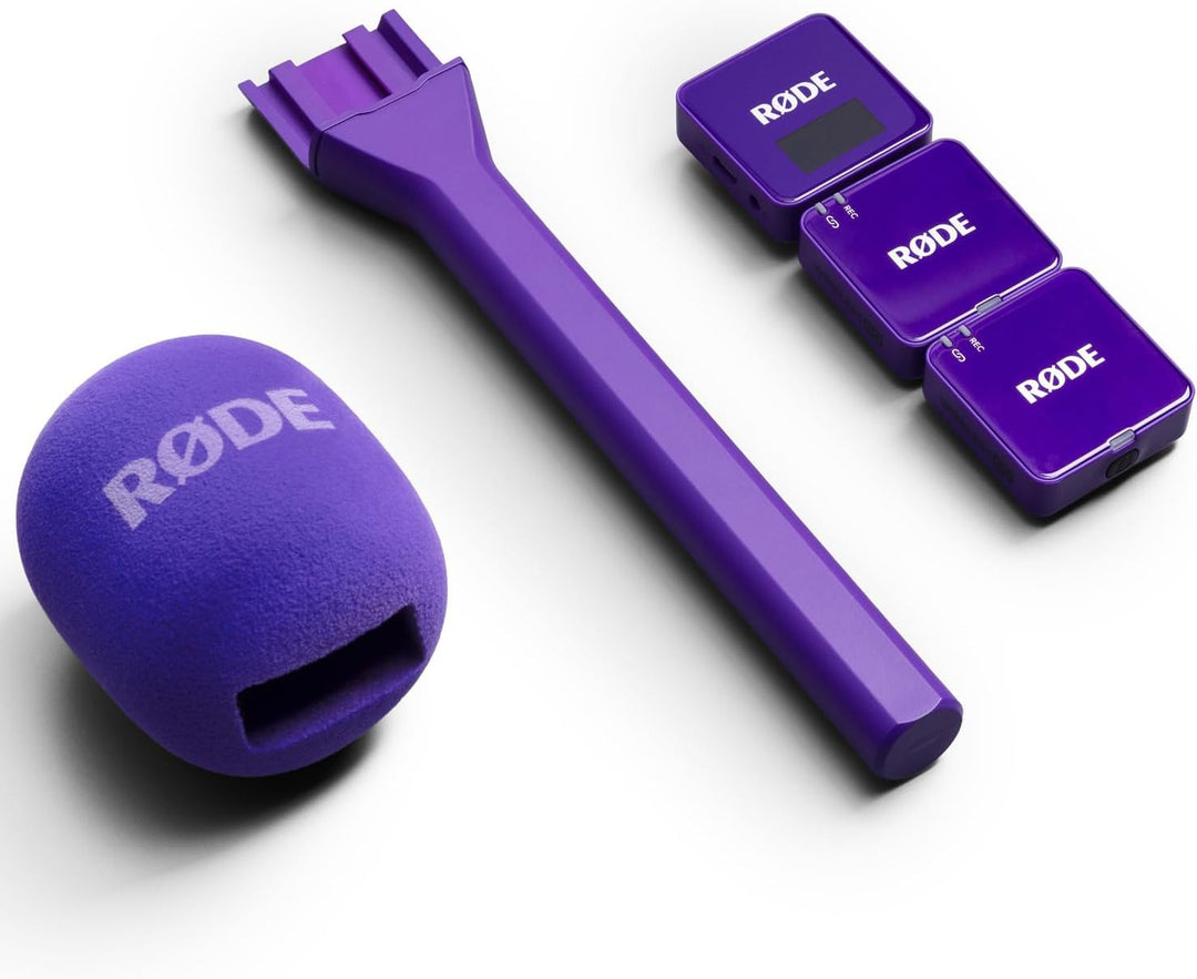 Rode Wireless GO Gen 3 Drahtloses 2-Kanal Mikrofon-Funksystem Lila mit Interview GO Handadapter Lila