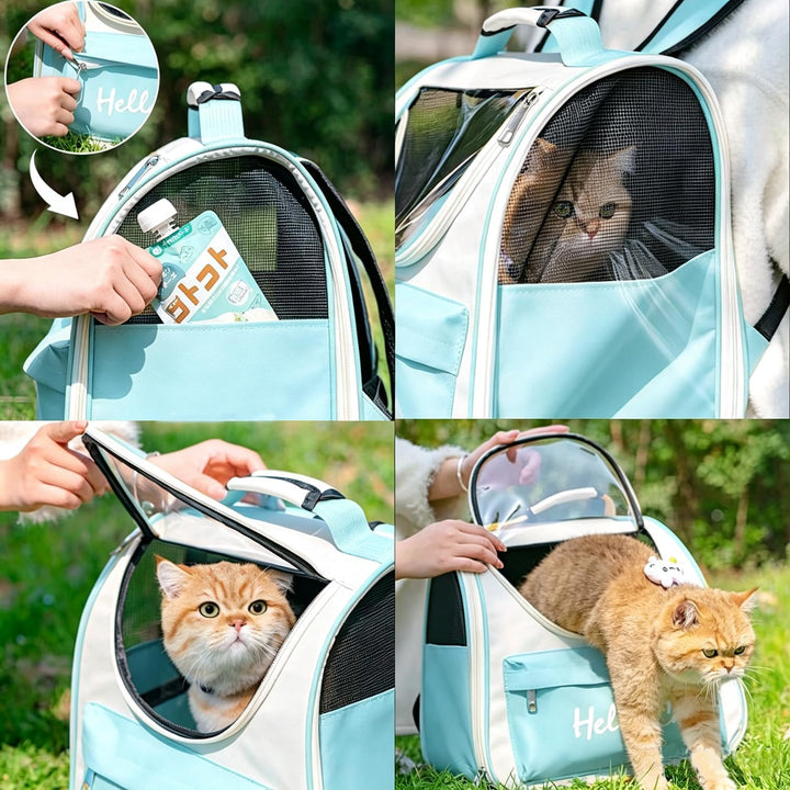 HundeRucksack und KatzenRucksack für Kleine Haustiere, Haustier Rucksack mit Netzfenster, Hunderucks
