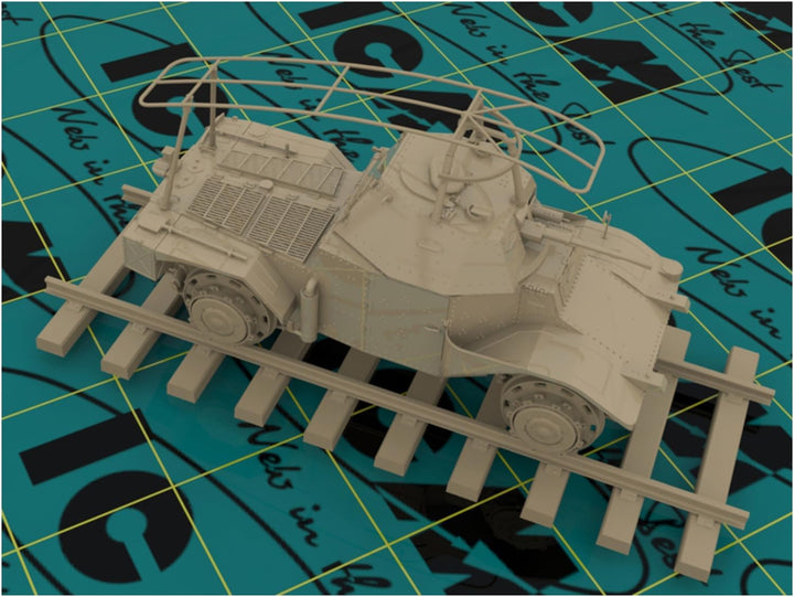 ICM 35376 Modellbausatz Panzerspähwagen P204(f) Railway WWII German Armoured Vehicle, Schwarz