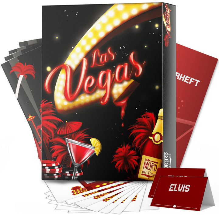 MORD bei Tisch Krimidinner für Zuhause - 5 bis 7 Personen - Der Las Vegas Fall - Das Krimi Spiel ab