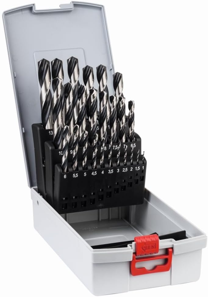 Bosch Accessories 25tlg. HSS Spiralbohrer PointTeQ Set (für Metall, ProBox, Zubehör Bohrschrauber),