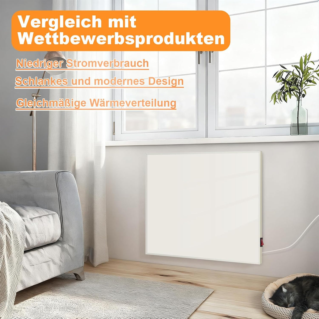 meoaow Infrarot Wandheizung, 350W Infrarotheizung Wandmontage mit Überhitzungsschutz, Leiser Elektro