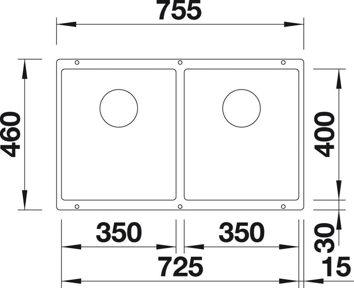 BLANCO SUBLINE 350/350-U | SILGRANIT cafe | Einbauart: Unterbau | ohne Ablauffernbedienung | 80er Un