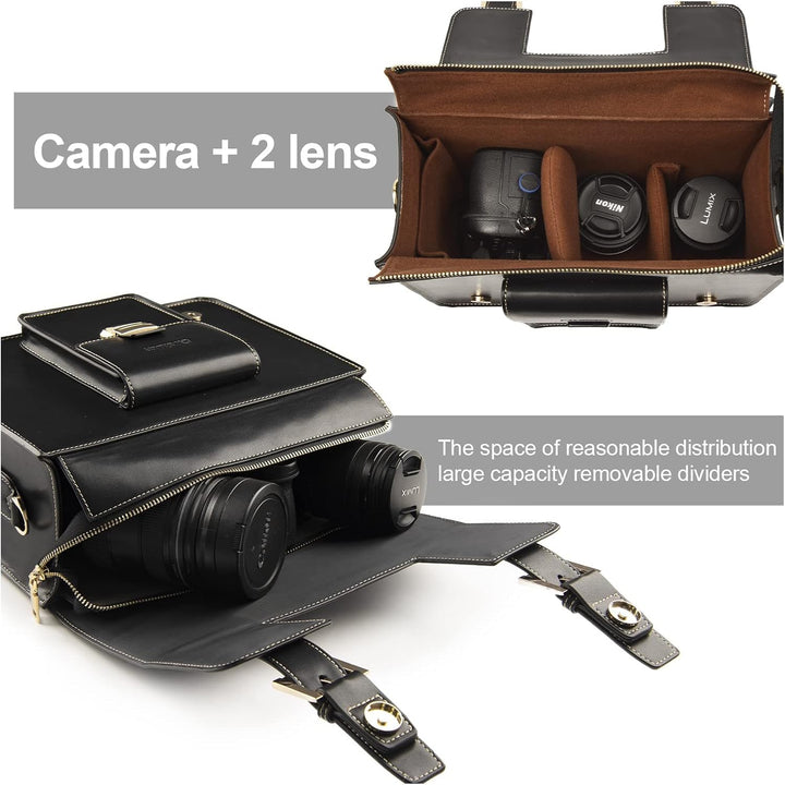 Cwatcun Kameratasche Kamera Umhängetasche Kompaktkamera Tasche Wasserdicht Retro Kompatibel für Cano