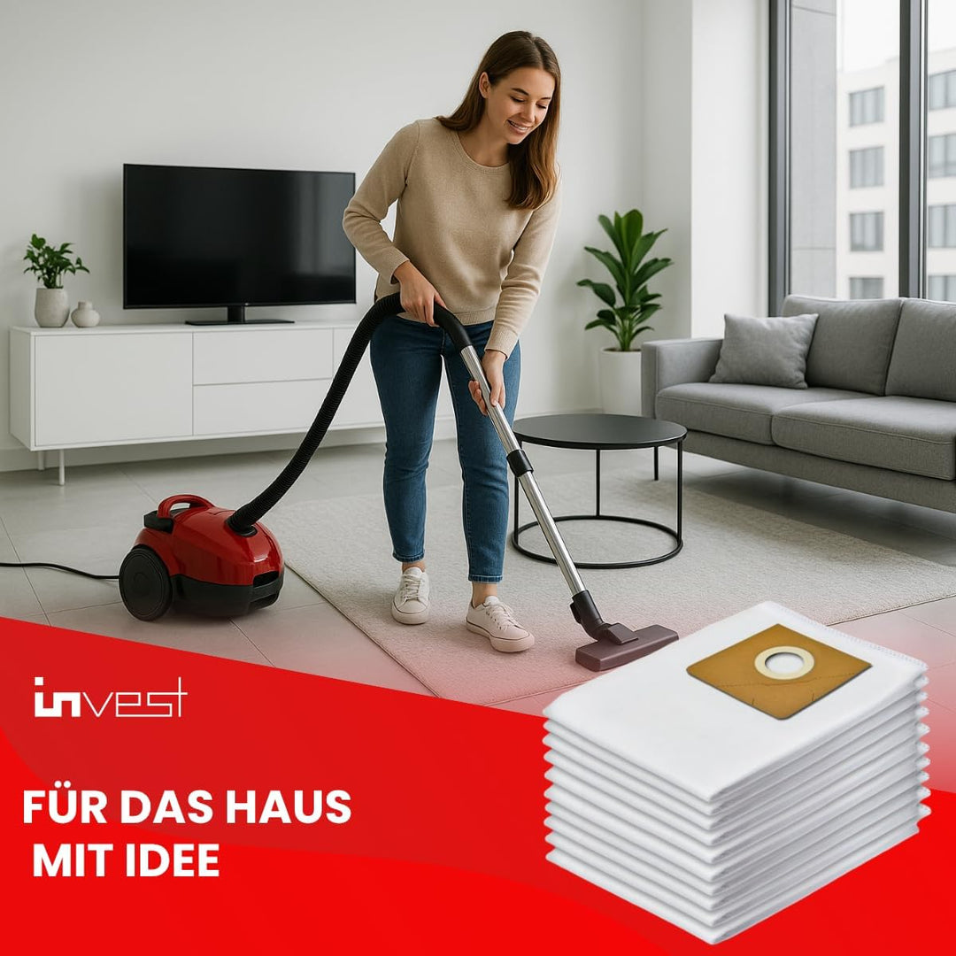 Invest - Staubsaugerbeutel, Beutel kompatibel mit Kärcher 6.907-479.0, NT 35/1 Tact, NT 351 Eco, NT