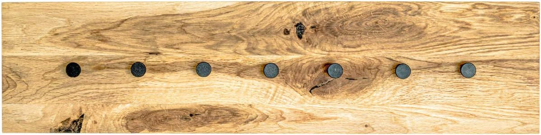 HAKU Möbel Wandgarderobe, Massivholz, eiche geölt-schwarz, B 80 x T 6 x H 20 cm Eiche Geölt-schwarz