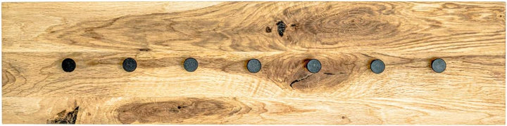 HAKU Möbel Wandgarderobe, Massivholz, eiche geölt-schwarz, B 80 x T 6 x H 20 cm Eiche Geölt-schwarz