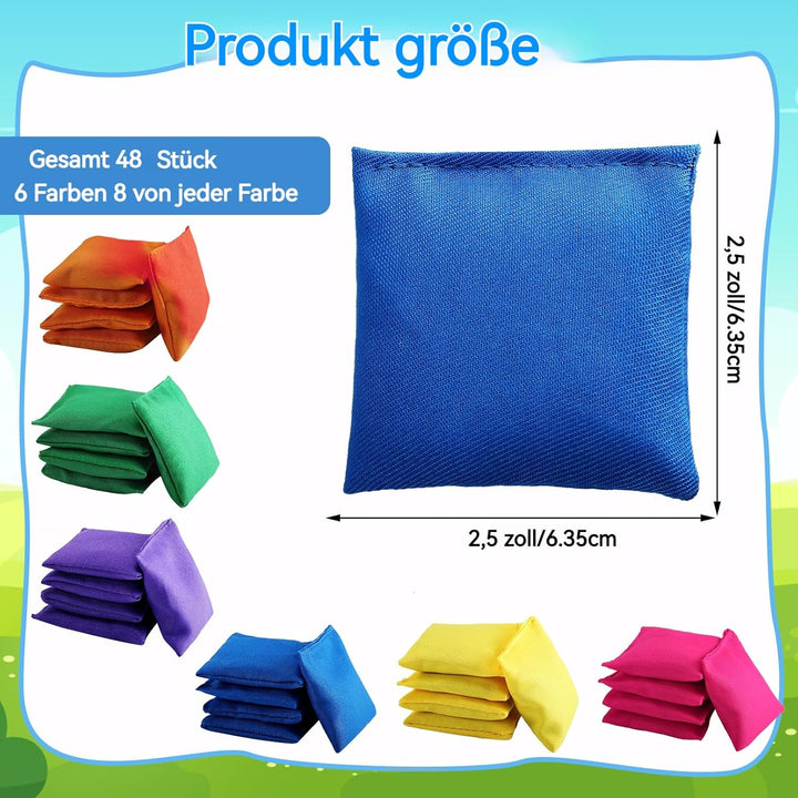 48 Stück Sandsäckchen, Cornhole Säckchen, Nylon Sitzsäcke, Werfen Spiel Für Kinder, Outdoor Spiele,