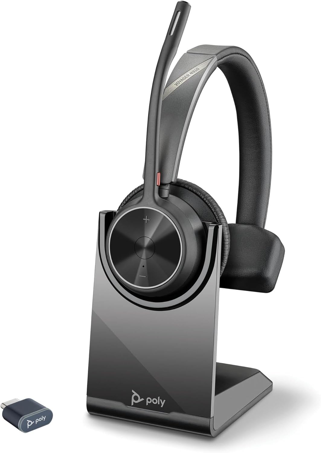 Poly Voyager 4310, schnurloses UC-Headset und Ladestation – Ein-Ohr-Bluetooth-Headset mit Noise Canc