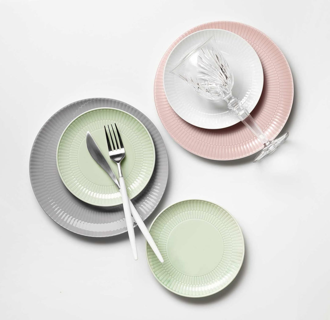 Seltmann Weiden Amina Seladon Suppenteller 6er Set, 21 cm, Tiefe Suppenschalen mit dezentem Relief-M