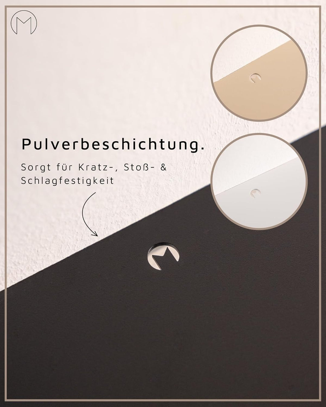 Metallbude Wandregal LENN - Weiss - Modernes, minimalistisches Metallregal mit Wandmontage- Kratz-,