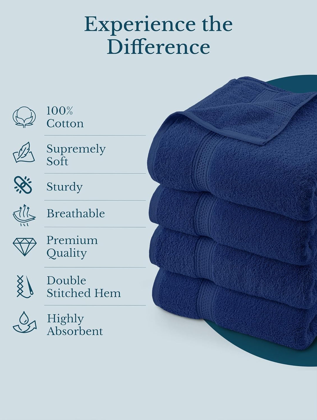 Utopia Towels - 4er-Pack Badetücher Set Premium 100% ringgesponnene Baumwolle 69 x 137 cm Handtücher
