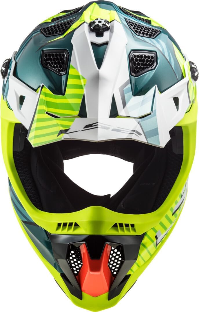 LS2 Helm Subverter EVO Astro MX700 Kobalt/fluoreszierend gelb | Geen vizier | Doppelring | PolyCarbo