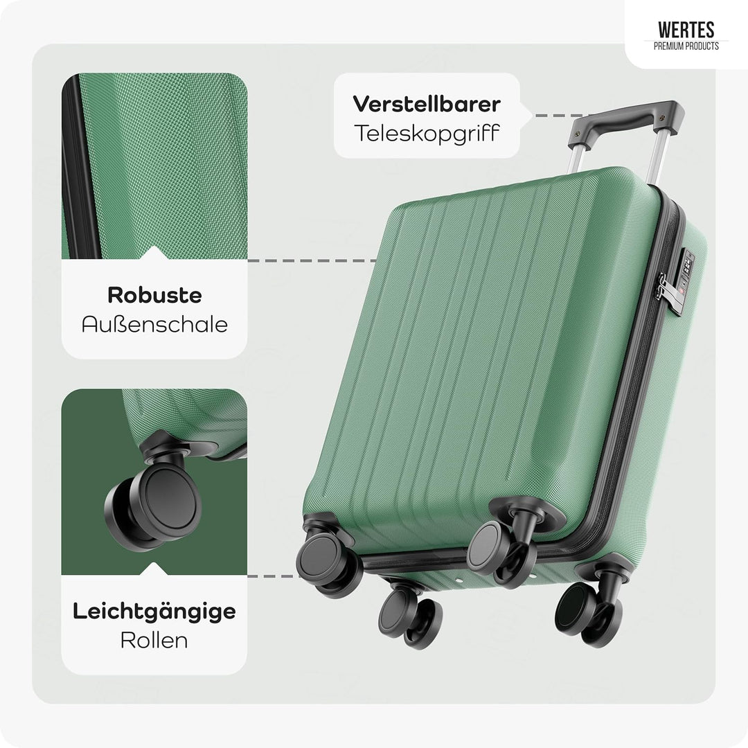 Cabin Suitcase 55x40x20cm – 36L Hand Luggage Trolley with TSA Lock & Spinner Double Wheels – Lightwe
