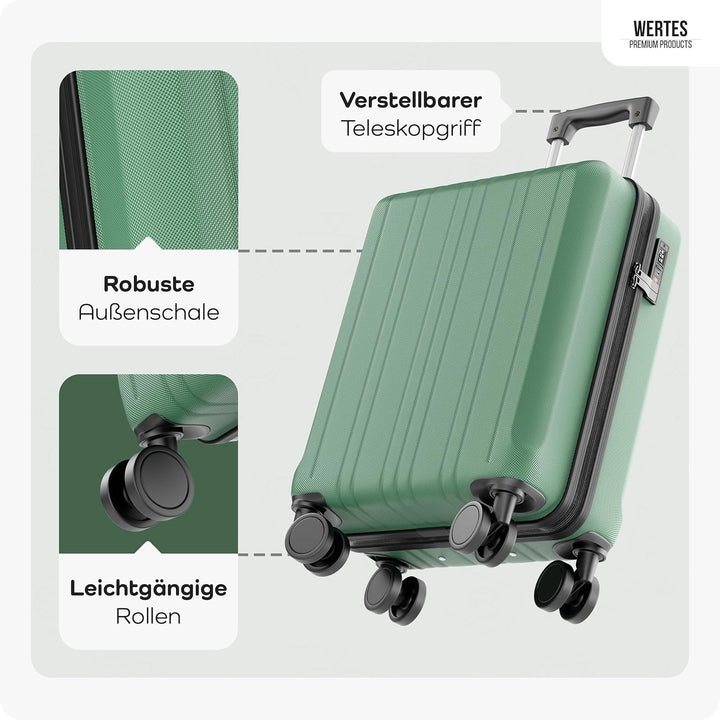 Cabin Suitcase 55x40x20cm – 36L Hand Luggage Trolley with TSA Lock & Spinner Double Wheels – Lightwe