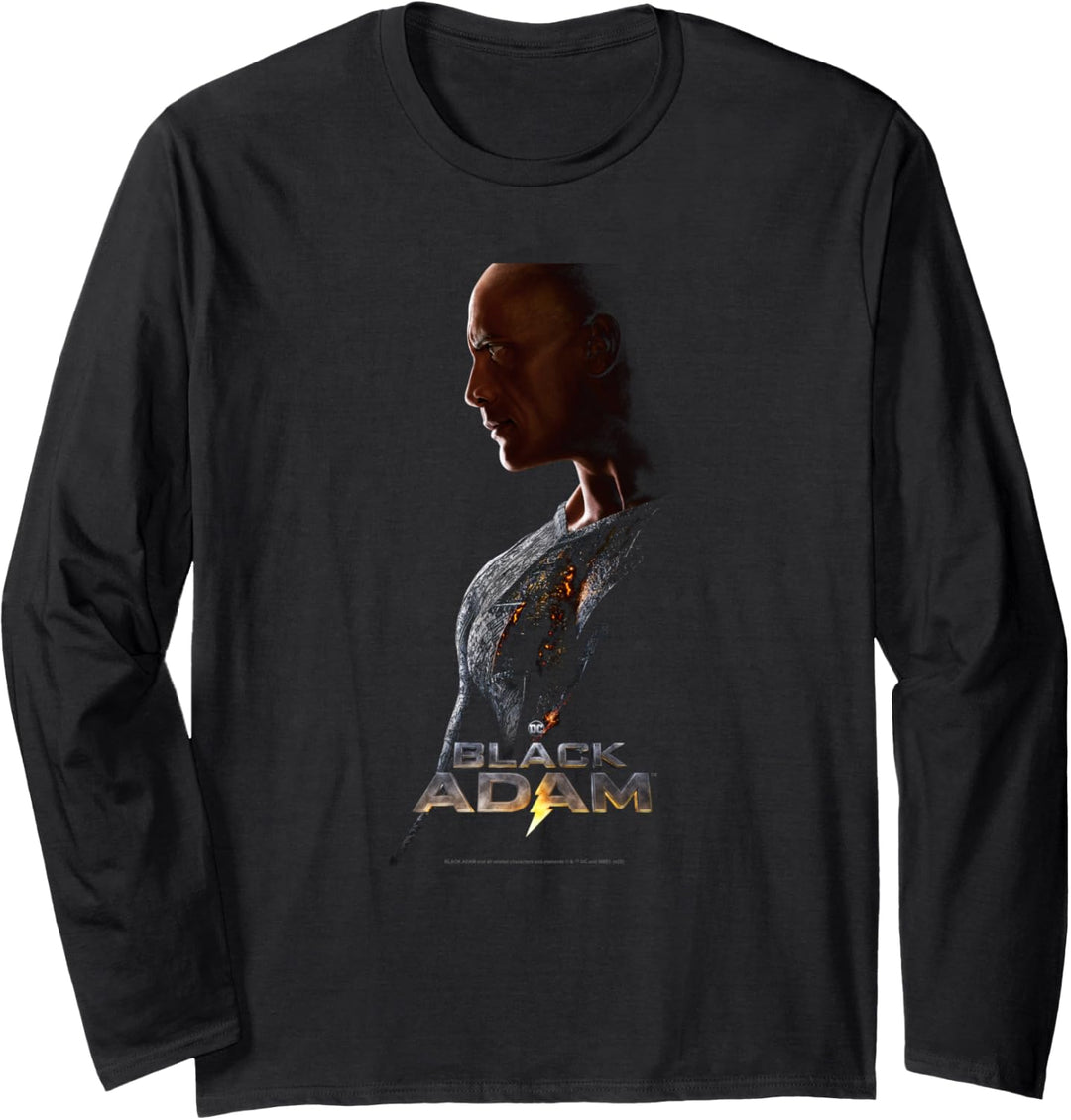 Black Adam Profile Poster With Logo Langarmshirt