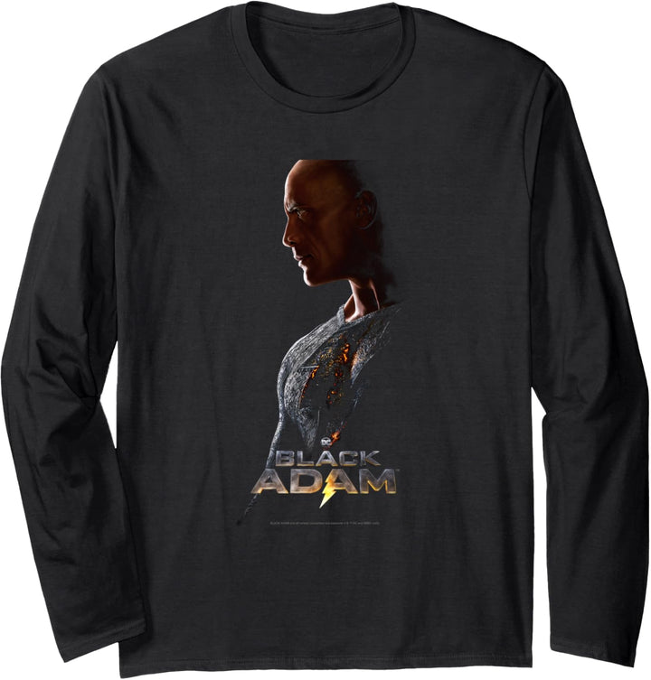 Black Adam Profile Poster With Logo Langarmshirt