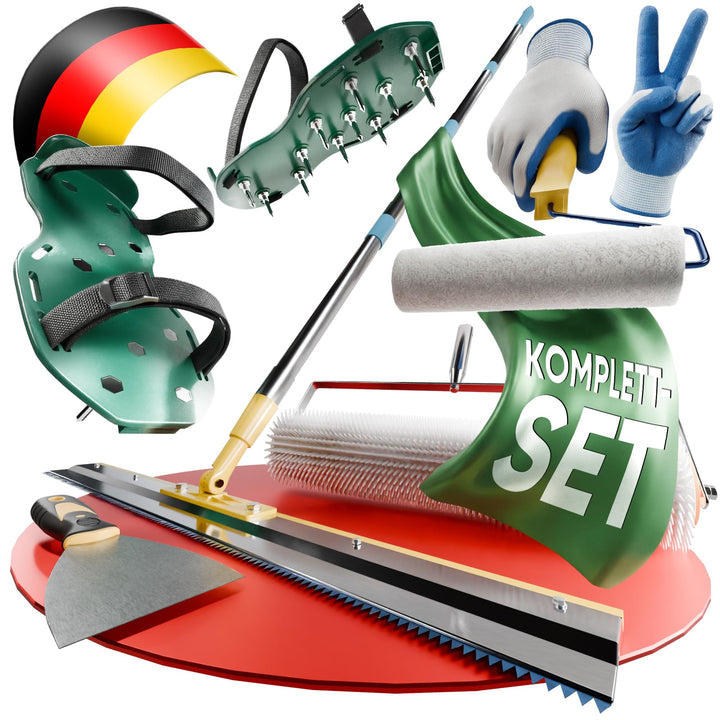 Bodenbeschichtung Entlüftungsroller Set | Enthält Stachelwalze Ausgleichsmasse 11 mm, Rakel Ausgleic