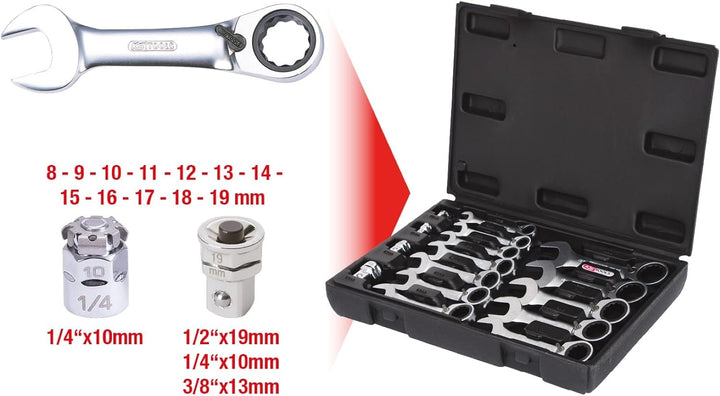 KS Tools 503.4653 GEARplus Ratschenringmaulschlüssel-Satz, kurz, 6-tlg.