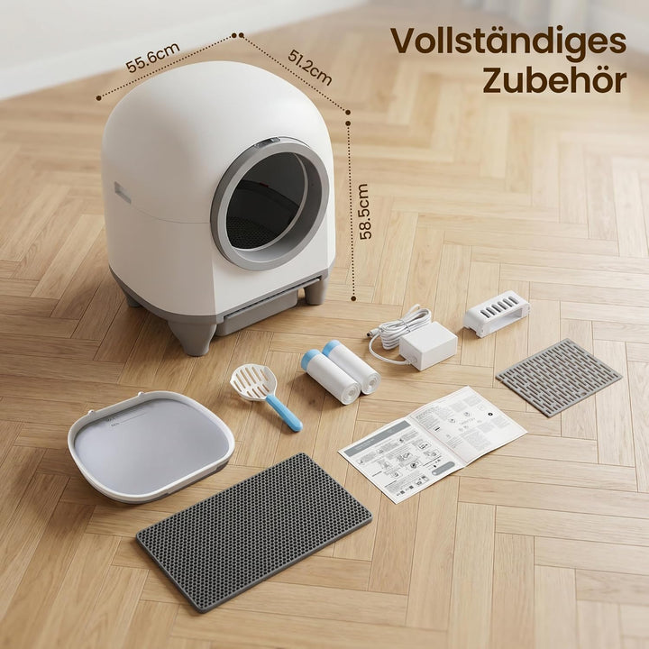 Devoko katzenklo selbstreinigend, 90L selbstreinigende katzentoilette mit niedrigem Einstieg/grossem