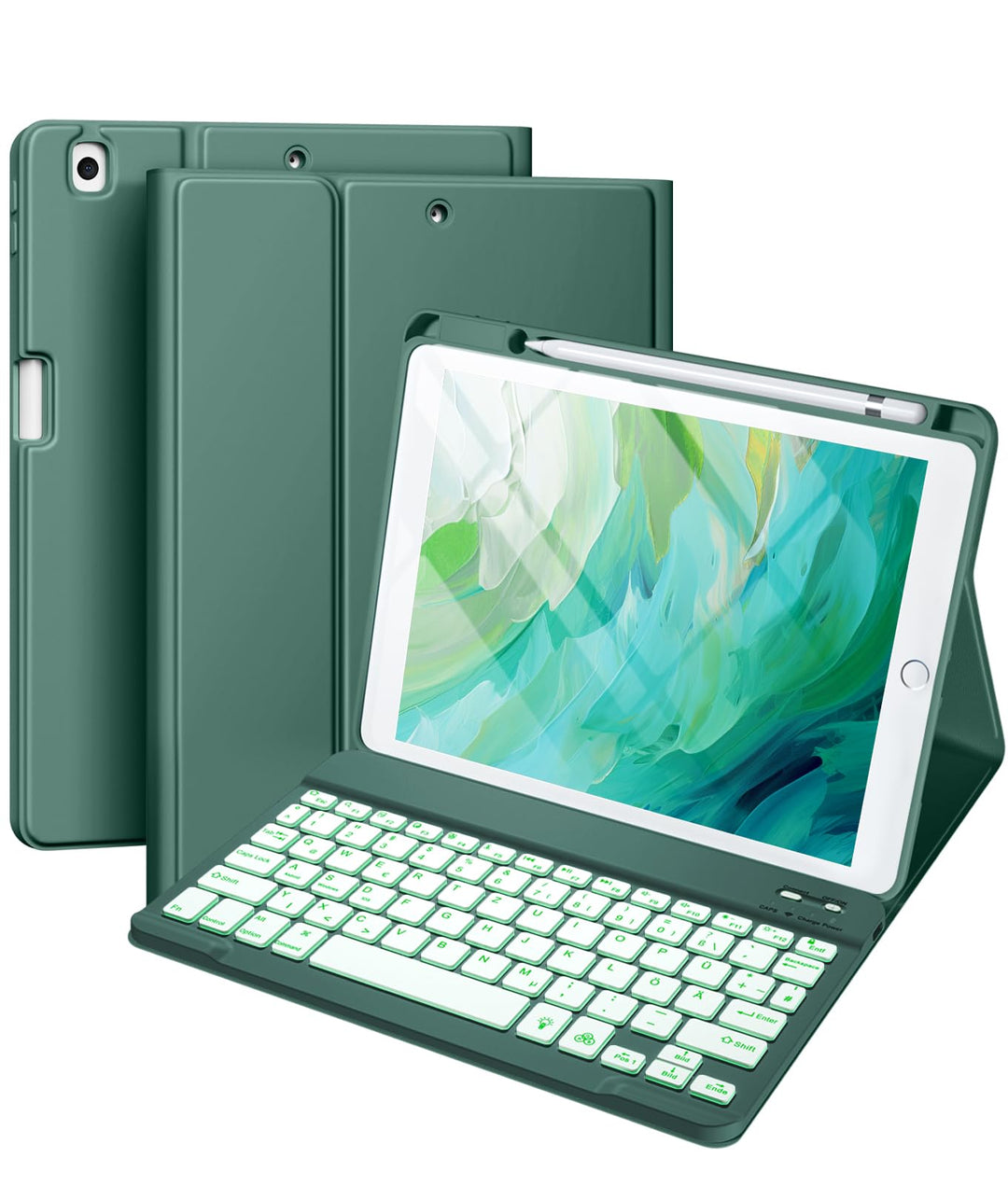 Vobafe Hülle mit Tastatur Kompatibel für iPad 9./ 8. /7. Generation 10.2 Zoll mit Stifthalter, Magne