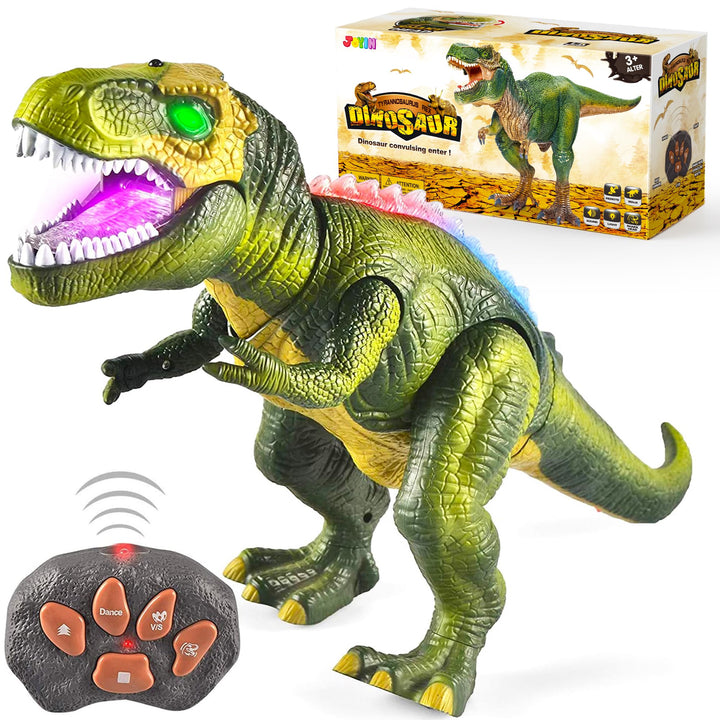 JOYIN Kinder LED Ferngesteuertes Dinosaurier Spielzeug, Elektronik T-Rex Dino Spielzeug mit Gehen, B