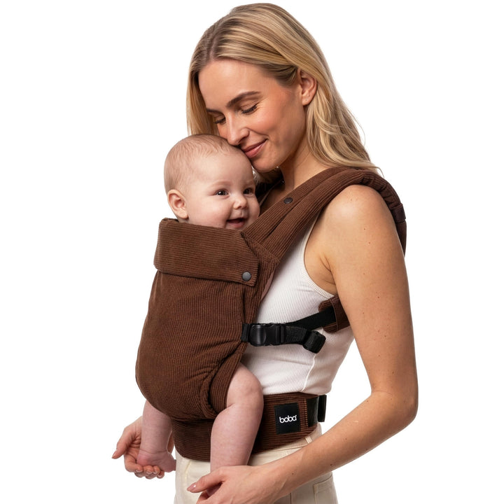 Boba Auri Babytrage Neugeboren bis Kleinkind - Baumwollcord Babytrage, 3 ergonomische Tragepositione