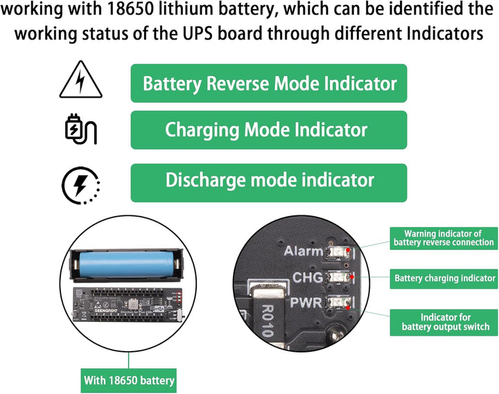 SEENGREAT UPS Module for Raspberry Pi Pico, Uninterruptible Power Supply UPS, Keeps Pico During Char