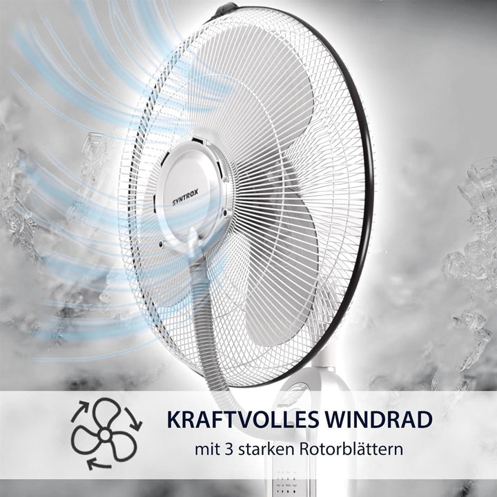 Syntrox Osszilierender Ventilator mit Wasser Quellura | Wasserventilator | Lüfter, mit Timer und Fer