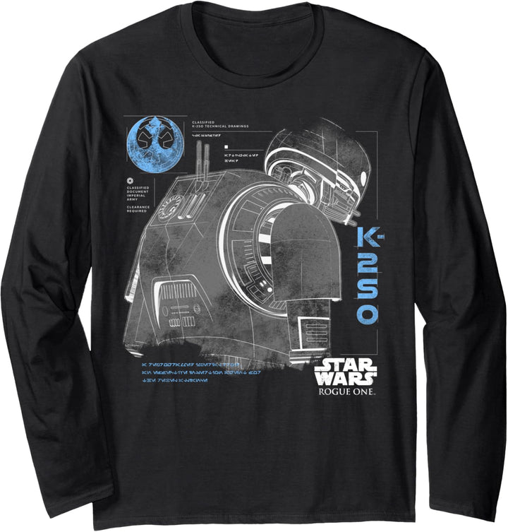 Star Wars Rogue One K-2SO Specs Langarmshirt