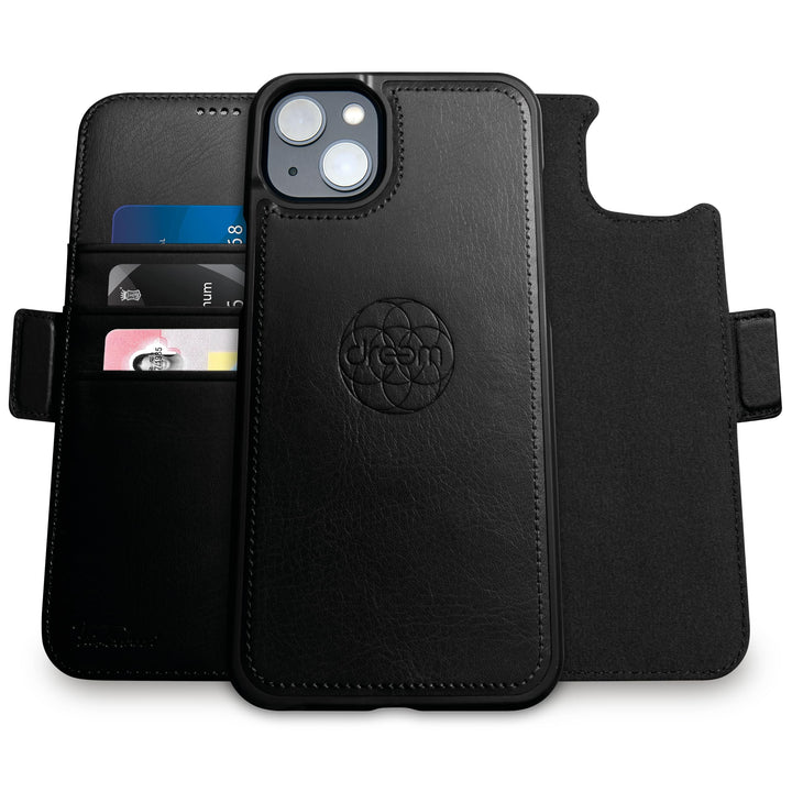 Dreem Fibonacci iPhone 14 Brieftaschen-Etui / 2-in-1 stossfestes Etui und abnehmbares Folio aus vega