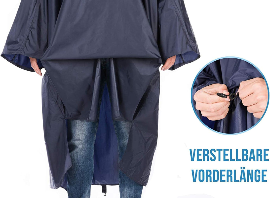 HOCK Wander Regenponcho 'Wetter AS Klima' mit Langen Ärmeln - Der Atmungsaktive Outdoor Poncho für D