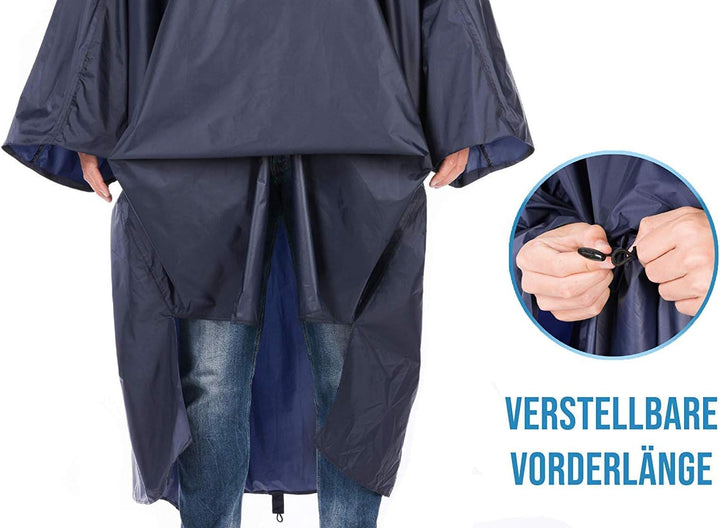 HOCK Wander Regenponcho 'Wetter AS Klima' mit Langen Ärmeln - Der Atmungsaktive Outdoor Poncho für D