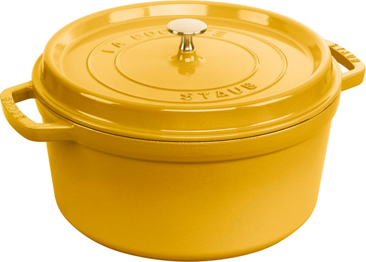 STAUB Cocotte, Gusseisen Bräter, Alle Herdarten inkl Induktion, Rund, 28 cm, 6,7 L, Zitronen-Gelb 28