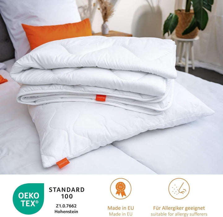 sleepling 192805 Bettwaren Set | Kopfkissen 80 x 80 cm + Ganzjahresbettdecke 135 x 200 cm | medium B