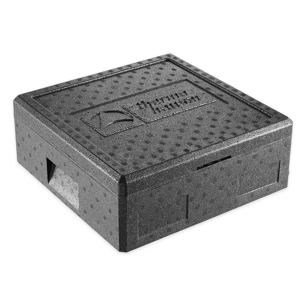 thermohauser EPP-Thermobox Pizza schwarz mit Deckel - 12,5 Liter - 41 x 41 x 16 cm - Pizzabox für Li