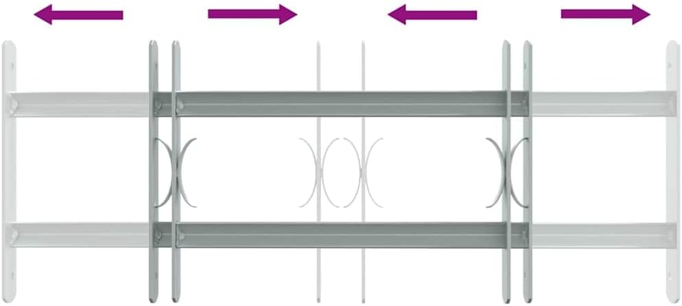 vidaXL Fenstergitter 500-650 mm Ausziehbar Sicherheitsgitter Einbruchschutz