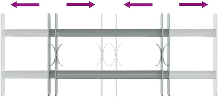 vidaXL Fenstergitter 500-650 mm Ausziehbar Sicherheitsgitter Einbruchschutz