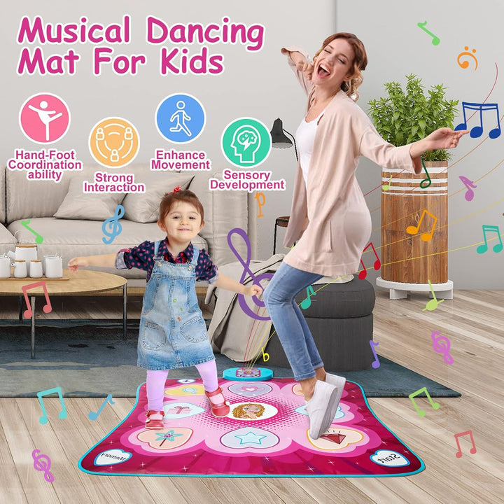 Tanzmatte Spielzeug für Mädchen – Musik-Spielmatte, 5 Spielmodi, 3 Herausforderungsstufen, einstellb
