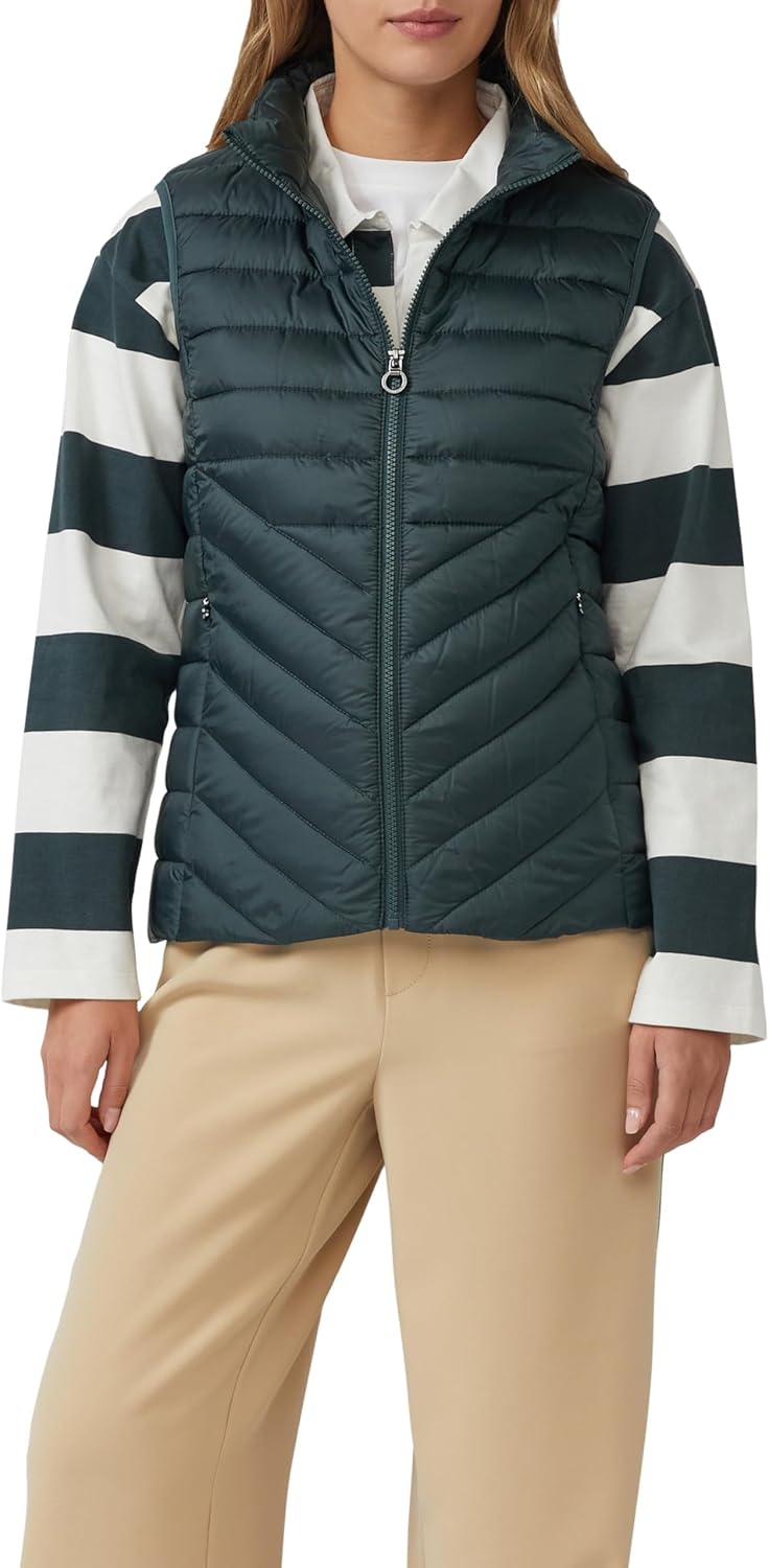 s.Oliver Herren Steppweste – Slim Fit, leicht gefüttert, Stehkragen – Funktional für Outdoor, Überga