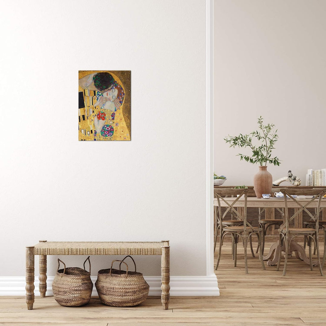 Bilderdepot24 Bild auf Leinwand | Gustav Klimt - Der Kuss in 50x60 cm als Wandbild | Wand-deko Dekor