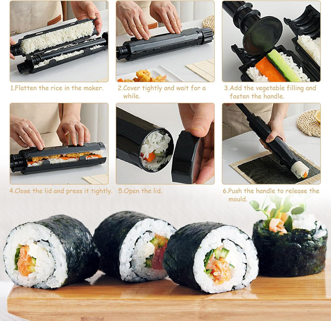4 Stück Sushi Maker, Sushi Set zum Selber Machen, Sushi Maker Kit Tragbarer, DIY Sushi Set zum Selbe